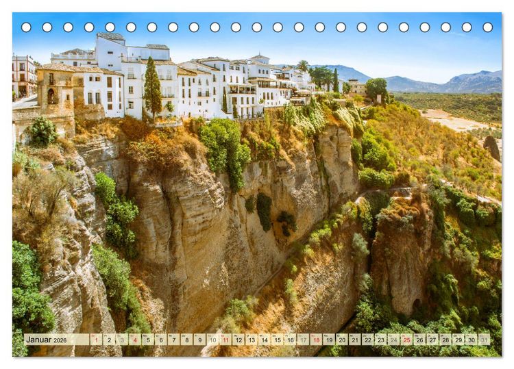 Produktbild: Zauberhaftes S&uuml;dspanien: Malaga - Sevilla - Granada - Ronda - Antequera (Tischkalender 2026 DIN A5 quer), CALVENDO Monatskalender