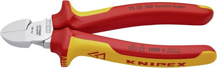 Produktbild: Knipex 70 26 160 VDE Seitenschneider mit Facette 160mm