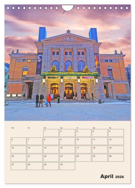 Produktbild: Winterliches Oslo - Terminplaner (Wandkalender 2026 DIN A4 hoch), CALVENDO Monatskalender