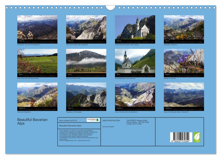Produktbild: Beautiful Bavarian Alps (Wall Calendar 2026 DIN A3 landscape), CALVENDO 12 Month Wall Calendar