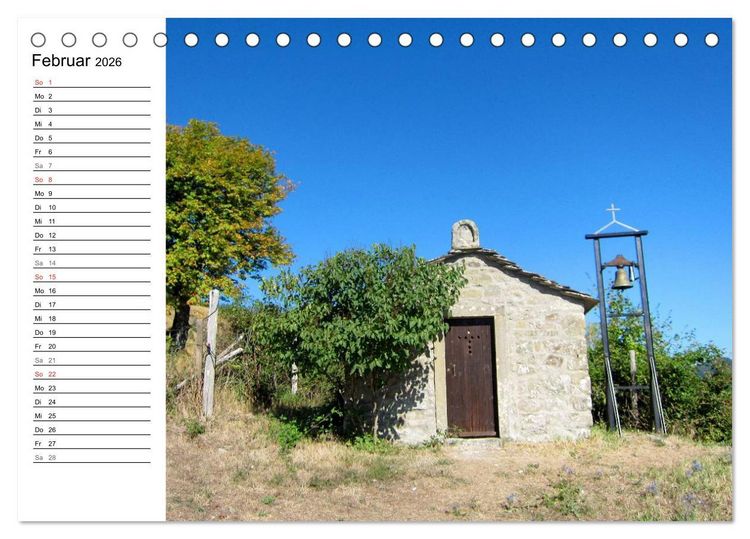 Produktbild: Franziskusweg - Camino di Assisi (Tischkalender 2026 DIN A5 quer), CALVENDO Monatskalender