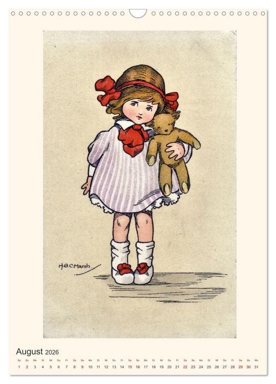 Produktbild: Erste Liebe - Teddyb&auml;ren auf alten Ansichtskarten (Wandkalender 2026 DIN A3 hoch), CALVENDO Monatskalender