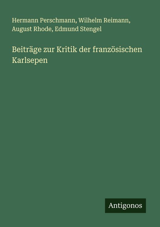 Produktbild: Beitr&auml;ge zur Kritik der franz&ouml;sischen Karlsepen