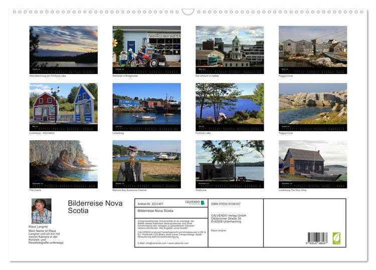 Produktbild: Bilderreise Nova Scotia (Wandkalender 2026 DIN A2 quer), CALVENDO Monatskalender