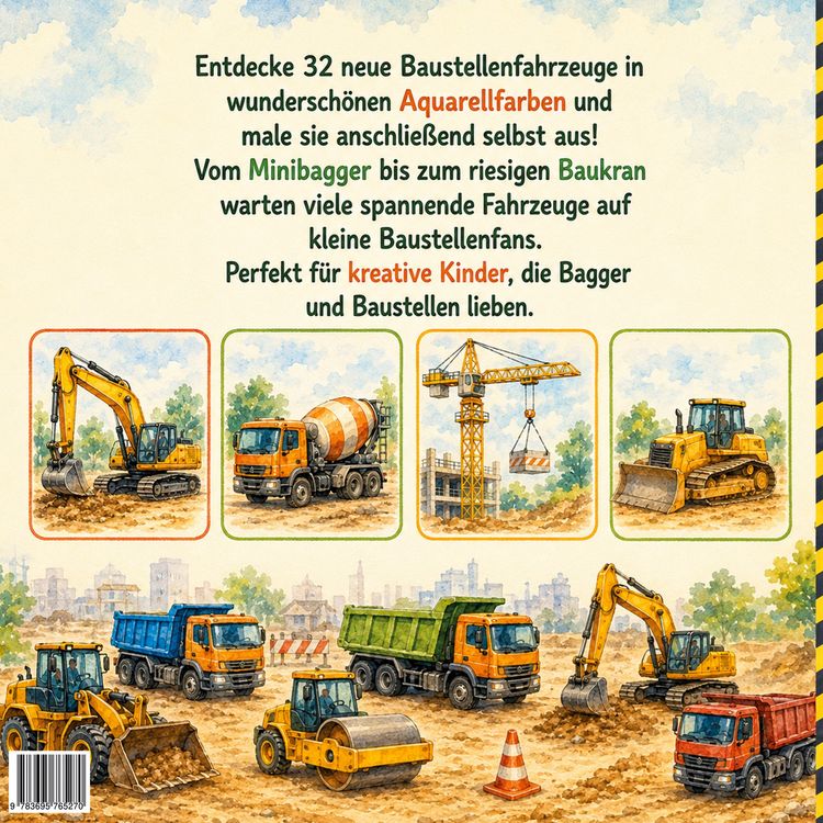 Produktbild: Bagger & Baustellen-Fahrzeuge Malbuch Teil 2