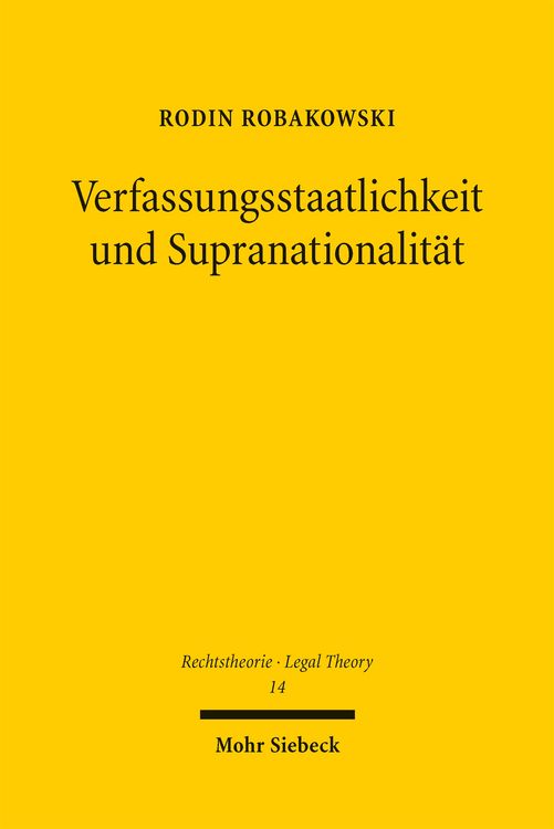 Produktbild: Verfassungsstaatlichkeit und Supranationalit&auml;t
