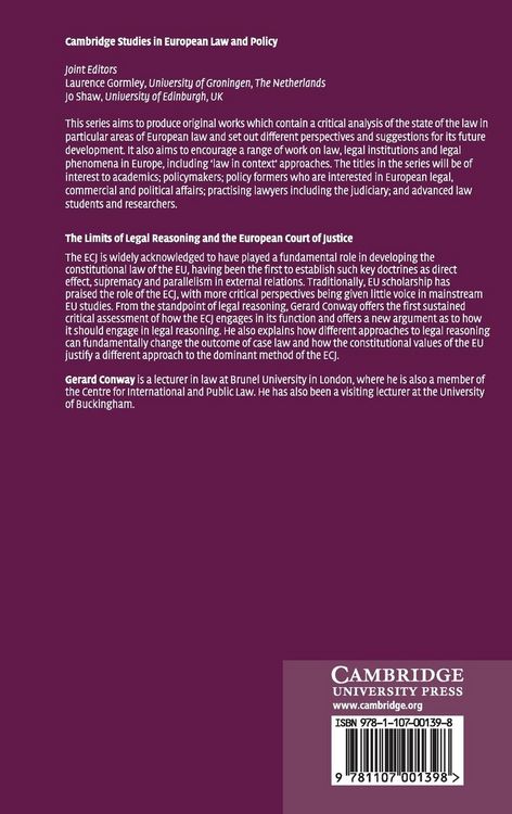 Produktbild: The Limits of Legal Reasoning and the European Court of Justice