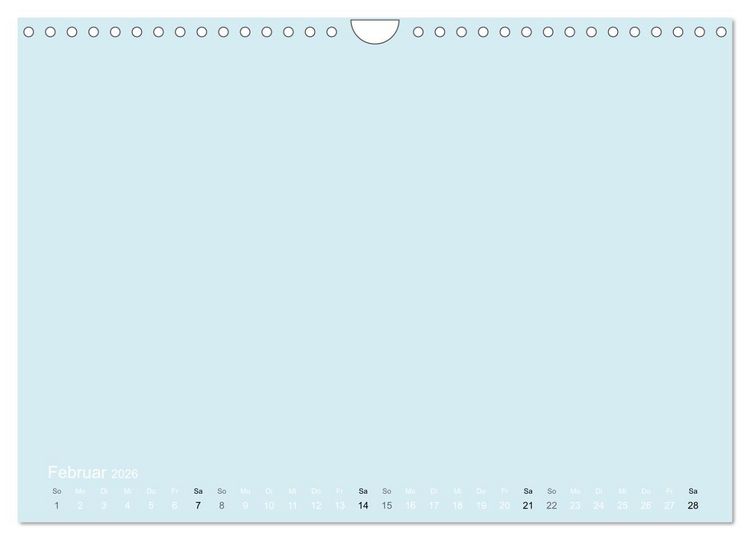 Produktbild: Bastelkalender - hell Blau (Wandkalender 2026 DIN A4 quer), CALVENDO Monatskalender