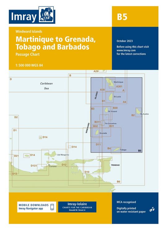 Produktbild: B5 Martinique to Tobago and Barbados, Imray Passage Chart