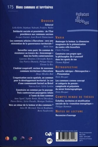 Produktbild: Espaces et soci&eacute;t&eacute;s: No 175