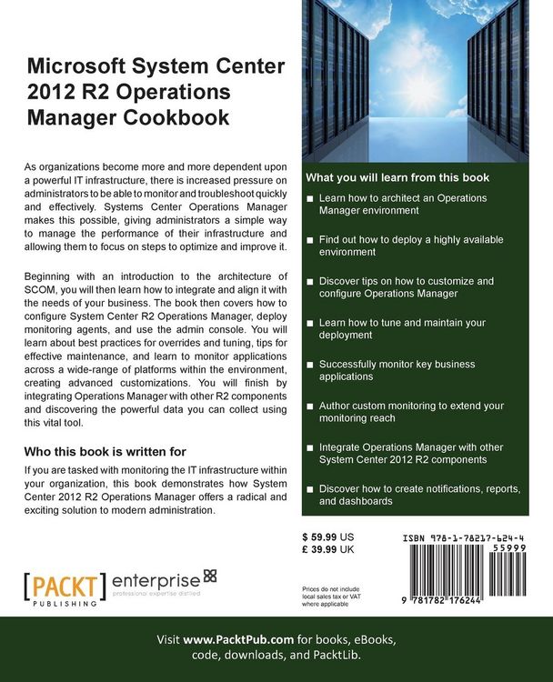 Produktbild: System Center 2012 R2 Operations Manager Deployment and Administration Cookbook