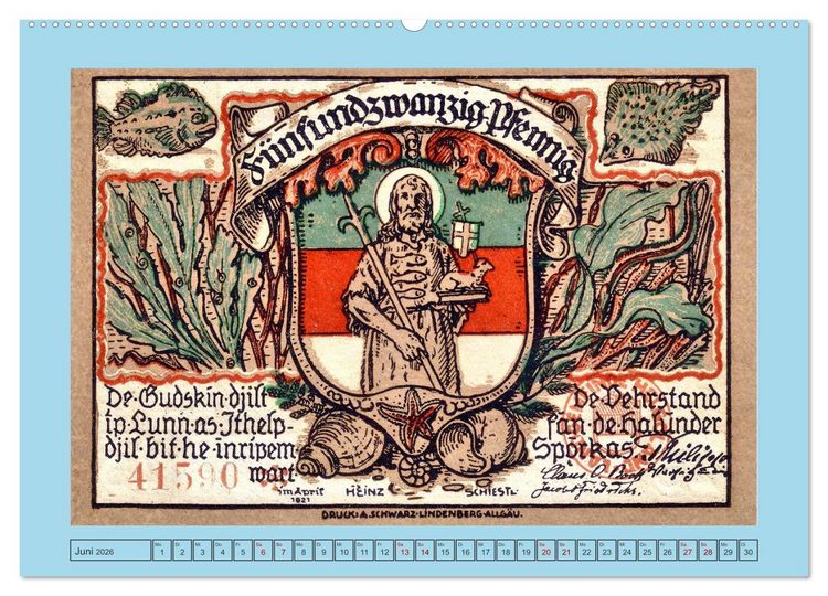 Produktbild: Gru&szlig; aus Helgoland (hochwertiger Premium Wandkalender 2026 DIN A2 quer), Kunstdruck in Hochglanz