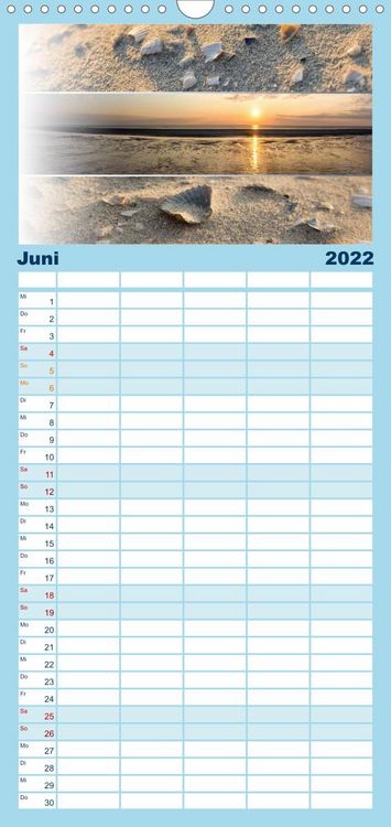 Produktbild: Familienplaner K&uuml;stenstreifen an der Nordsee (Wandkalender 2022 , 21 cm x 45 cm, hoch)