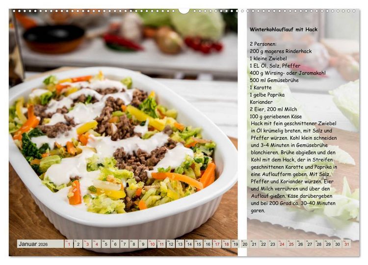 Produktbild: Low Carb 2.0 - Leichte Rezepte zum Selberkochen (Wandkalender 2026 DIN A2 quer), CALVENDO Monatskalender