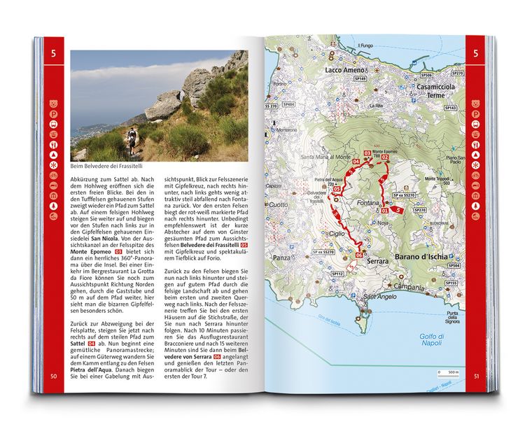 Produktbild: KOMPASS Wanderf&uuml;hrer Golf von Neapel, Ischia, Capri, Halbinsel Sorrent, Amalfi-K&uuml;ste und Cilento, 60 Touren mit Extra-Tourenkarte