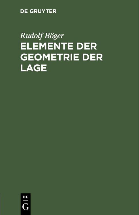 Produktbild: Elemente der Geometrie der Lage
