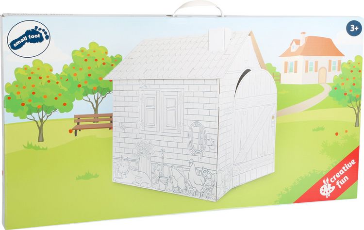 Produktbild: Small foot 10015 - Spielhaus H&auml;uschen aus Bastelkarton zum Bemalen, Pappe, H&ouml;he 88cm, creative&fun