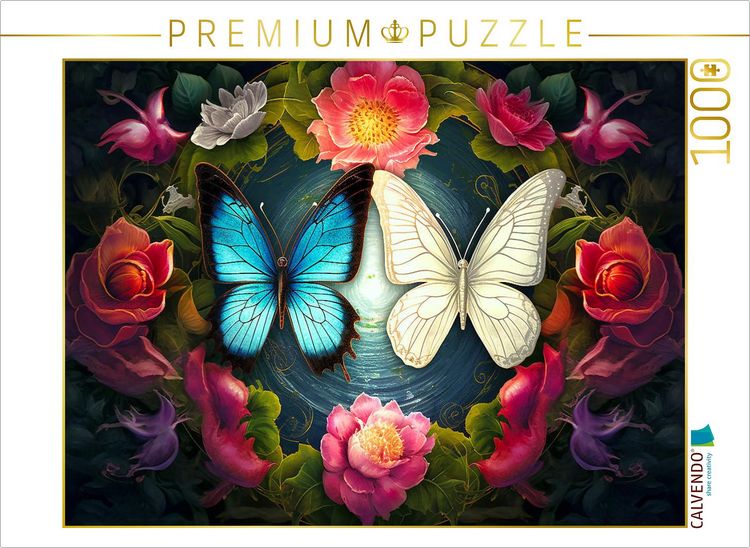 Produktbild: CALVENDO Puzzle Yin und Yang - zwei Schmetterlinge | 1000 Teile Lege-Gr&ouml;&szlig;e 64x48cm Foto-Puzzle f&uuml;r gl&uuml;ckliche Stunden