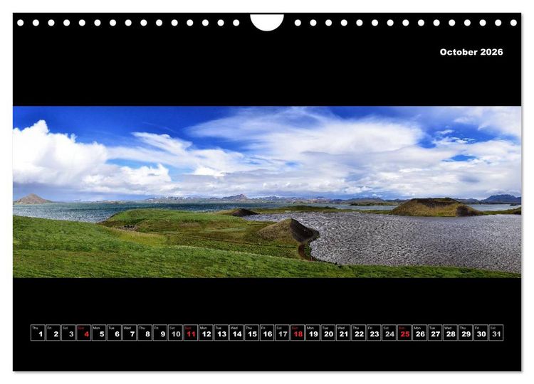 Produktbild: Iceland - Panoramic photographies (Wall Calendar 2026 DIN A4 landscape), CALVENDO 12 Month Wall Calendar
