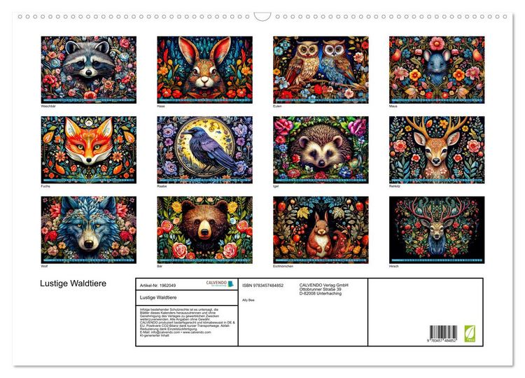 Produktbild: Lustige Waldtiere (Wandkalender 2026 DIN A2 quer), CALVENDO Monatskalender