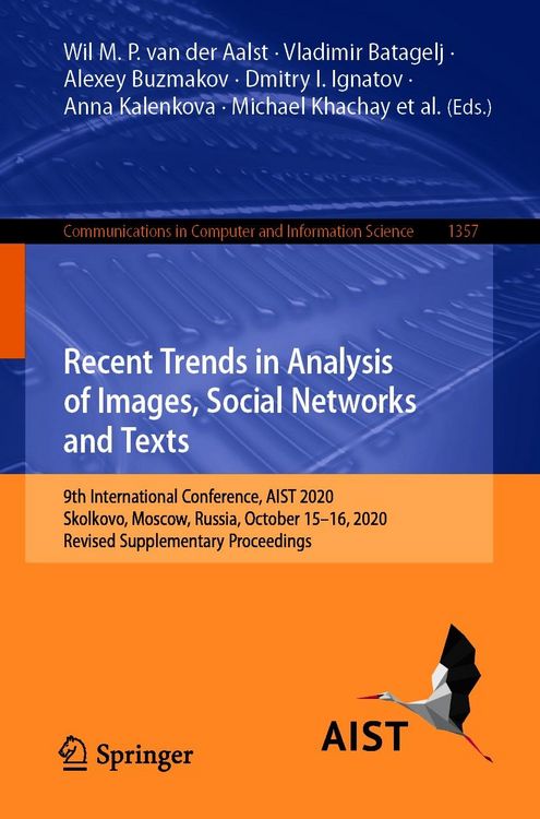 Produktbild: Recent Trends in Analysis of Images, Social Networks and Texts