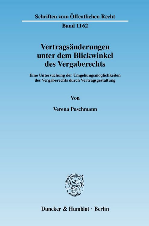 Produktbild: Vertrags&auml;nderungen unter dem Blickwinkel des Vergaberechts.