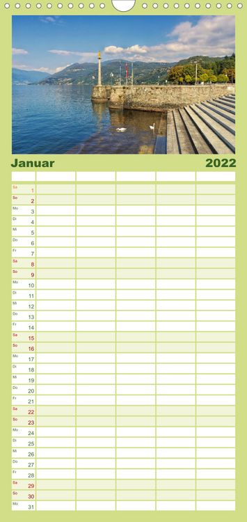 Produktbild: Lago Maggiore - Orte am Ostufer - Familienplaner hoch (Wandkalender 2022 , 21 cm x 45 cm, hoch)