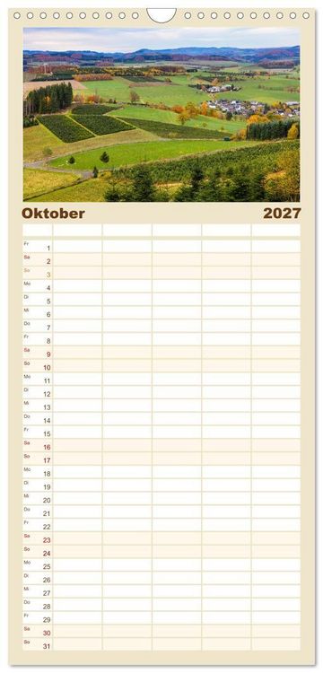 Produktbild: Familienplaner 2027 - Sauerland - Land der tausend Berge mit 5 Spalten (Wandkalender, 21 x 45 cm) CALVENDO