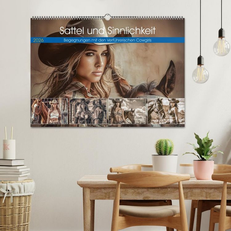 Produktbild: Sattel und Sinnlichkeit - Begegnungen mit den Verf&uuml;hrerischen Cowgirls (Wandkalender 2026 DIN A2 quer), CALVENDO Monatskalender