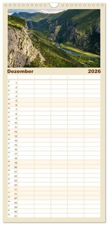 Produktbild: Familienplaner 2026 - Kroatien von oben mit 5 Spalten (Wandkalender, 21 x 45 cm) CALVENDO