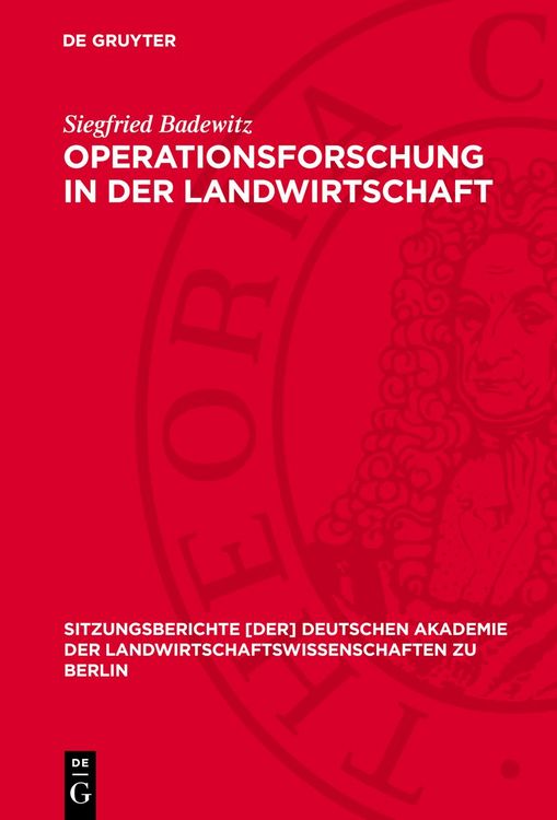 Produktbild: Operationsforschung in der Landwirtschaft