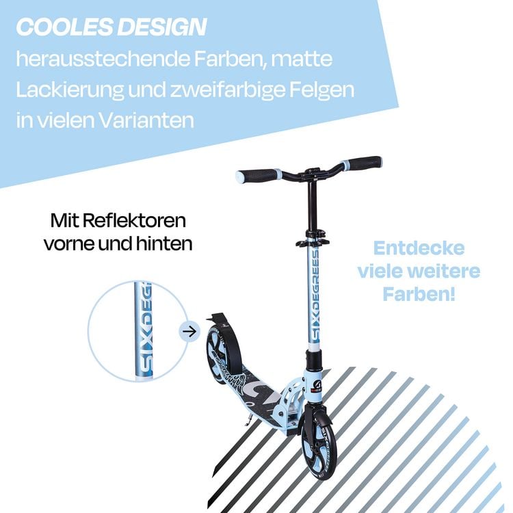 Produktbild: SIX DEGREES Alu Scooter 205 pastellblau