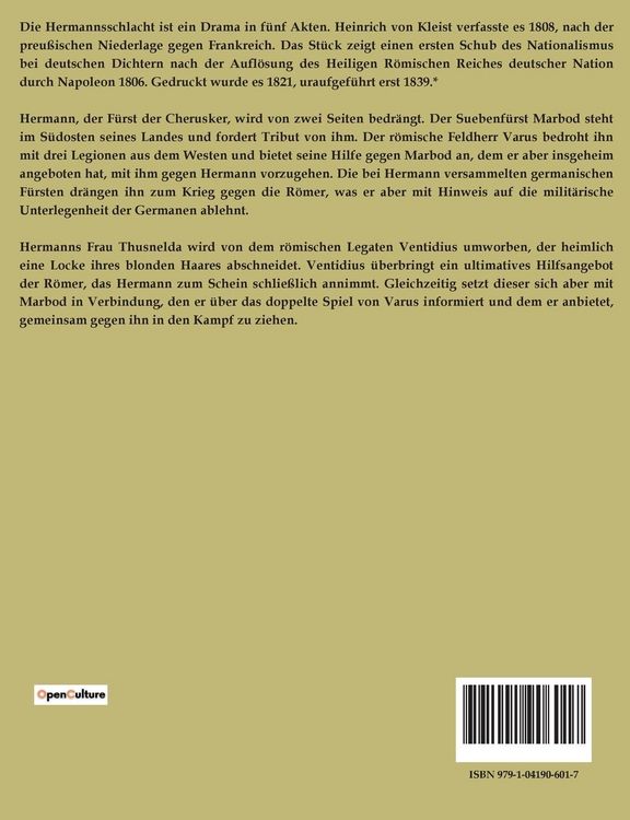 Produktbild: Die Hermannsschlacht
