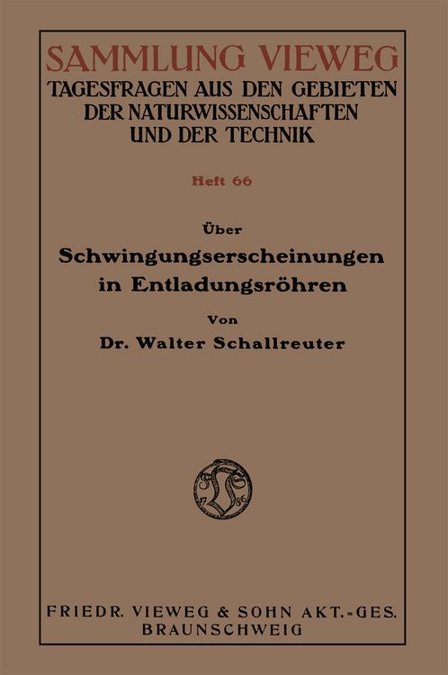 Produktbild: &Uuml;ber Schwingungserscheinungen in Entladungsr&ouml;hren