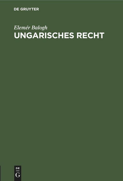 Produktbild: Ungarisches Recht
