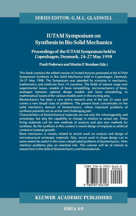Produktbild: IUTAM Symposium on Synthesis in Bio Solid Mechanics