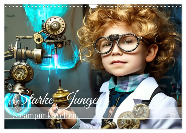 Produktbild: Starke Jungen - Steampunk Welten (Wandkalender 2026 DIN A3 quer), CALVENDO Monatskalender
