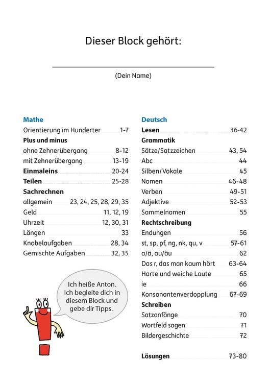 Produktbild: Quer durch die 2. Klasse, Mathe und Deutsch - &Uuml;bungsblock