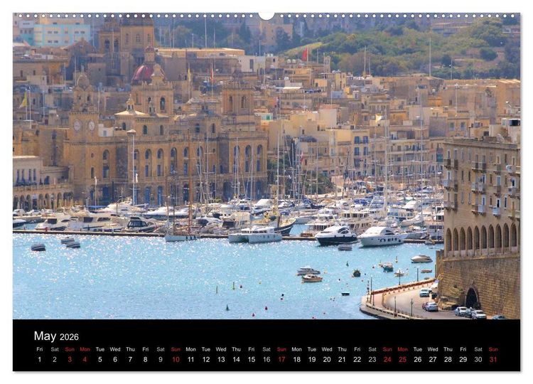 Produktbild: Malta Pearl of the Mediterranean (High Quality Premium Wall Calendar 2026 DIN A2 landscape),CALVENDO 12 Month Wall Calendar
