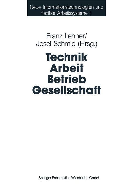 Produktbild: Technik Arbeit Betrieb Gesellschaft