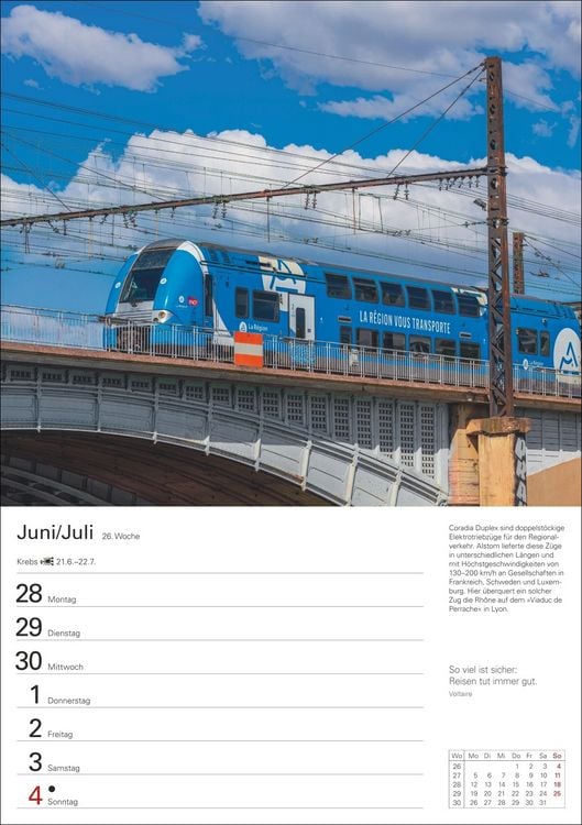 Produktbild: Eisenbahnen Wochenplaner 2027 - 53 faszinierende Fotografien