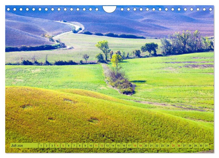 Produktbild: Toskana sanfte H&uuml;gel und versteckte Winkel (Wandkalender 2026 DIN A4 quer), CALVENDO Monatskalender