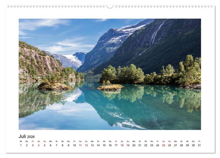 Produktbild: Norwegen - Faszination Fjordland (Wandkalender 2026 DIN A2 quer), CALVENDO Monatskalender