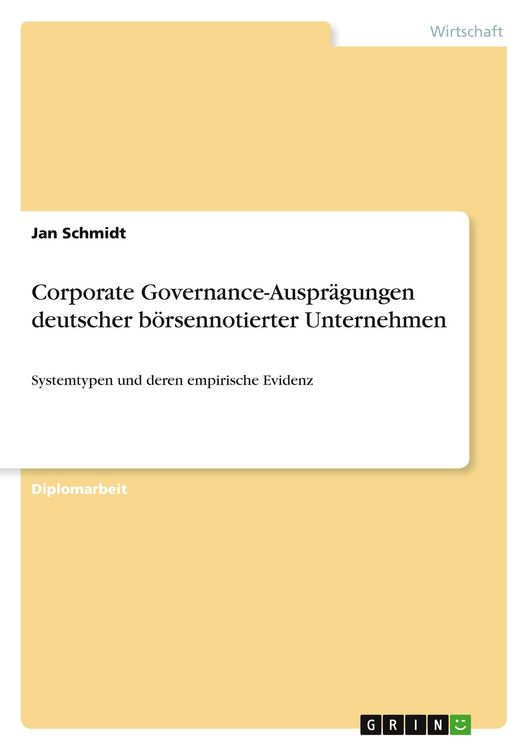 Produktbild: Corporate Governance-Auspr&auml;gungen deutscher b&ouml;rsennotierter Unternehmen
