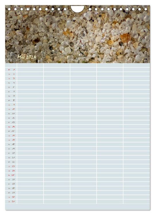 Produktbild: Kleine Sand-Sch&ouml;nheiten / Familienplaner (Wandkalender 2026 DIN A4 hoch), CALVENDO Monatskalender
