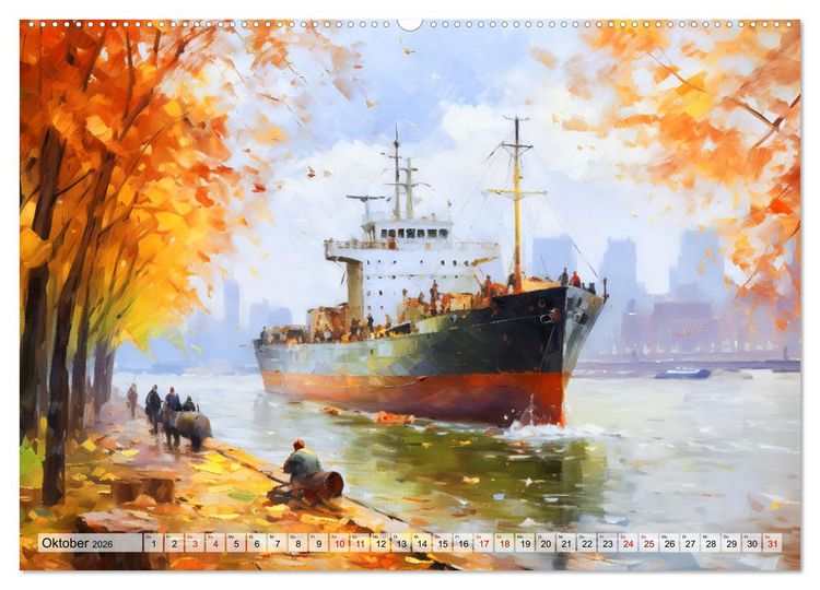 Produktbild: Hafenkante - Ein Leben mit und f&uuml;r den Hafen (Wandkalender 2026 DIN A2 quer), CALVENDO Monatskalender