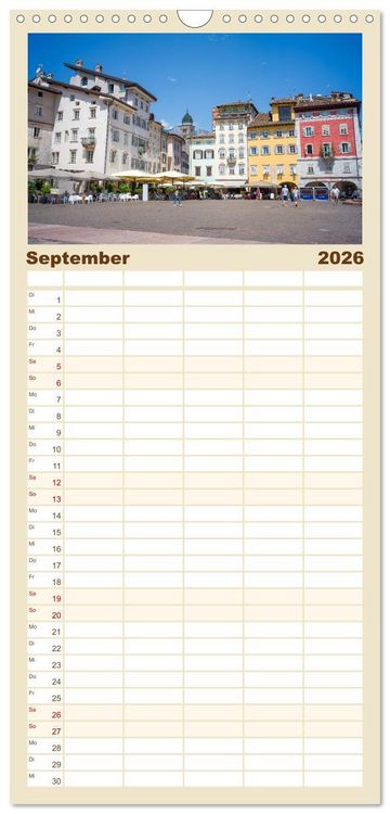 Produktbild: Familienplaner 2026 - Trient - Hauptstadt des Trentino mit 5 Spalten (Wandkalender, 21 x 45 cm) CALVENDO