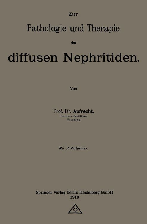 Produktbild: Zur Pathologie und Therapie der diffusen Nephritiden