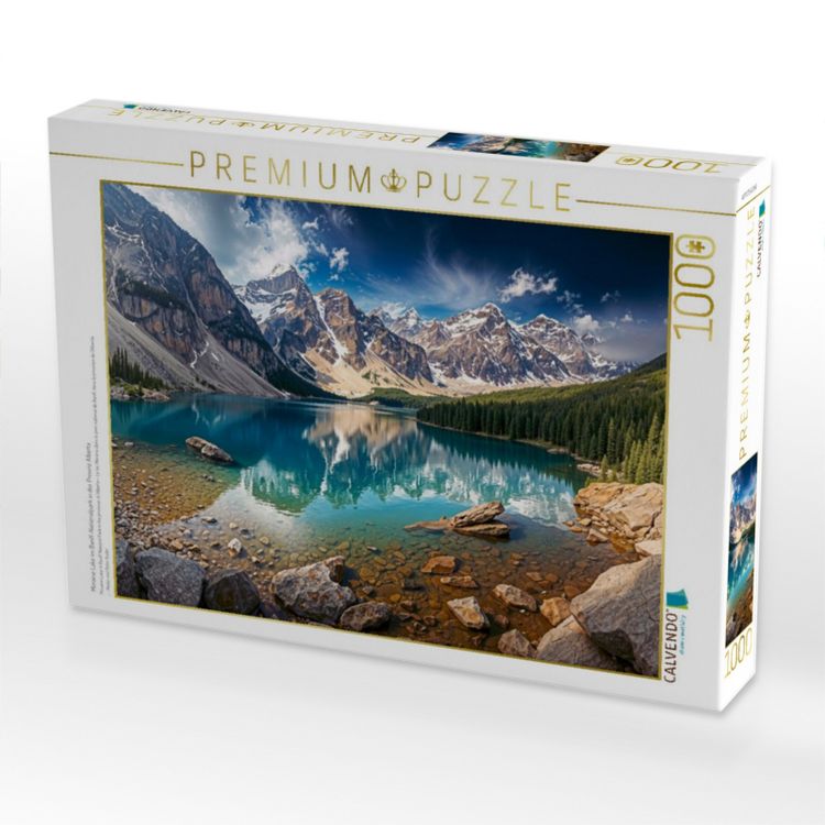 Produktbild: CALVENDO Puzzle Moraine Lake im Banff-Nationalpark in der Provinz Alberta | 1000 Teile Lege-Gr&ouml;&szlig;e 64x48cm Foto-Puzzle f&uuml;r gl&uuml;ckliche Stunden