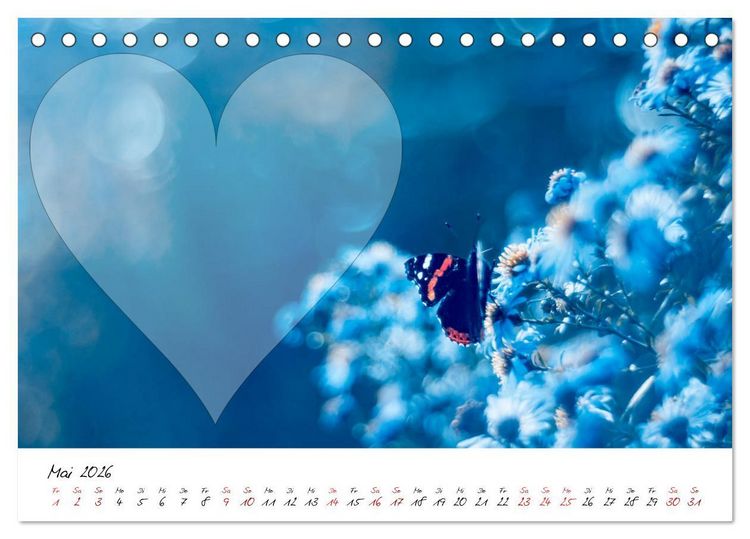 Produktbild: Blauer Bl&uuml;tentraum - Bastelkalender (Tischkalender 2026 DIN A5 quer), CALVENDO Monatskalender